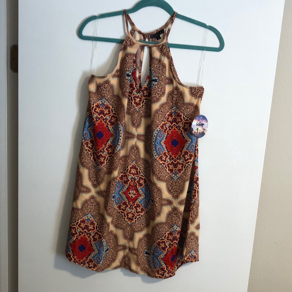 Bepop halter keyhole tan dress size small